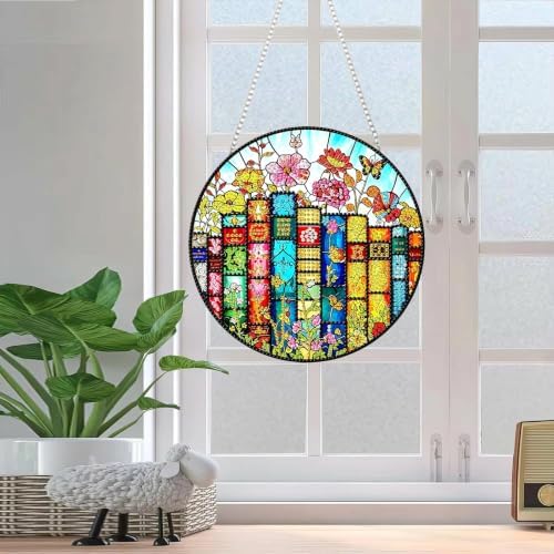 Tabszca Book Flower Hanging Diamond Art Kits for Adults, Pendant Suncatcher