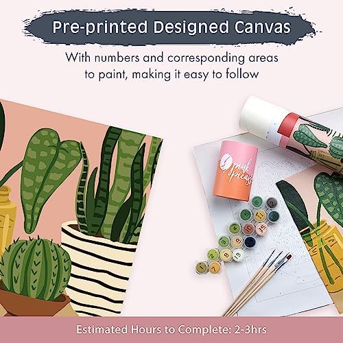 Pink Picasso Paint by Number Kit, All Ages, 8x10, Keep Growing | Mid Century Modern Collection, Acrylic Paints and Brushes included, Pre-printed high quality canvas, DIY art kit, Gift-ready