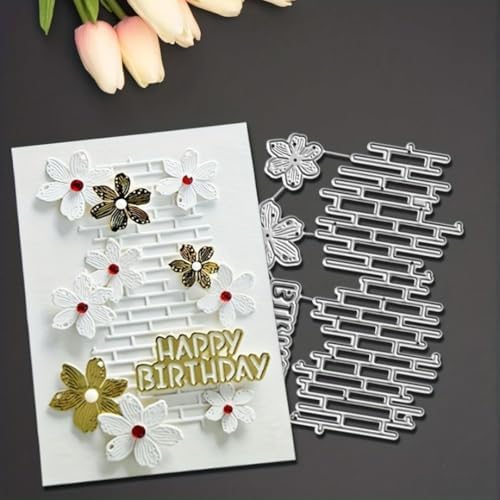 Scrapbooking Die-Cuts, Layer Frame Net Set Metal Cutting Dies for Card Making, Paper Craft Template, Background Embossing Stencils, DIY Album Décor (Net and Flower-9.6x8.5cm)