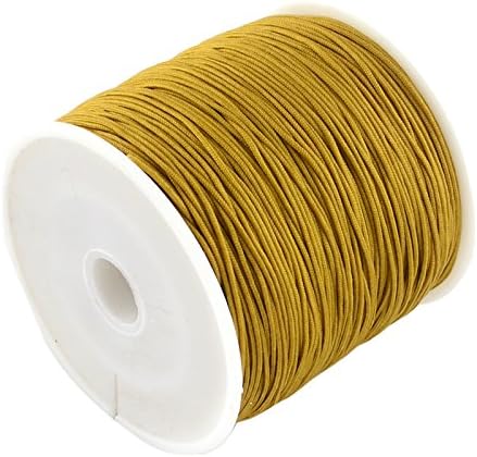 100 Yards 0.8mm Braided Nylon Crafting Thread Chinese Knotting Beading String Macrame Cord Rope for Necklace Bracelet Jewelry Craft Making, Goldenrod