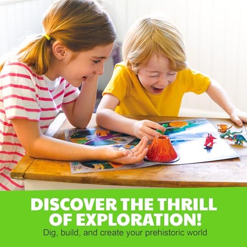 4M | STEAM Dinosaur World Exploration| Hands-On Science Kit with Dinosaur Figures & Fossil Experiments for Kids Ages 5+ - Educational Paleontology Toy Gift