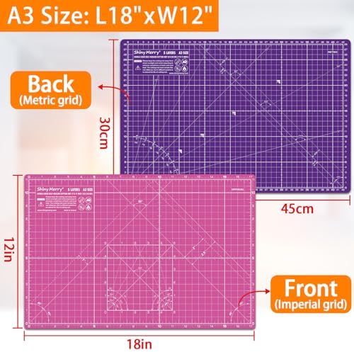 Self Healing Cutting Mat A3 12"x 18" Double Sided Pink Mat