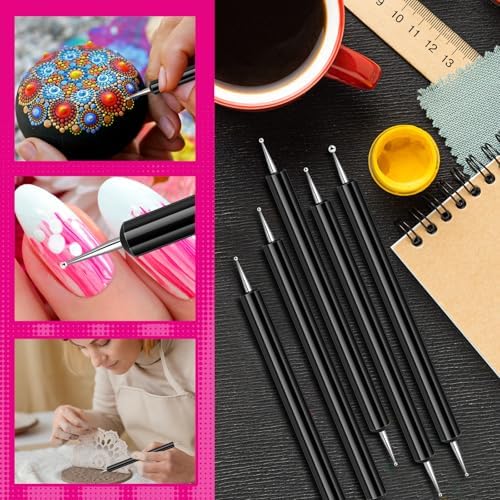 Ashmacdo 20 Pcs Dotting Tools for Painting,Ball Embossing Tool Tracing Stylus for Transfer Paper Drawing Nail Art