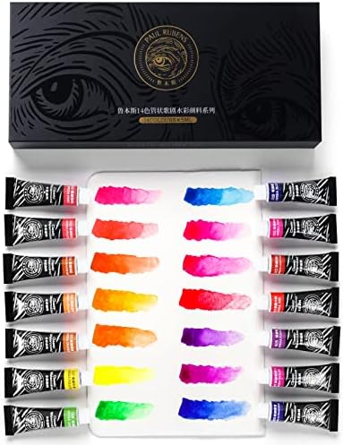 Paul Rubens Watercolor Paint 14 Vibrant Neon Colors Watercolor Tubes