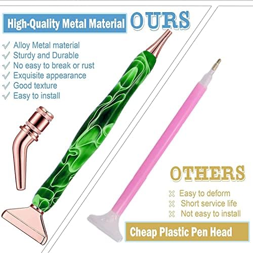 Heyseri Diamond Painting Pens, “Classic Wax Stylus” Diamond Art Pen, Gem Painting Tools Accessories, Gem Art Pen with Metal Tips for 5D Craft Nail
