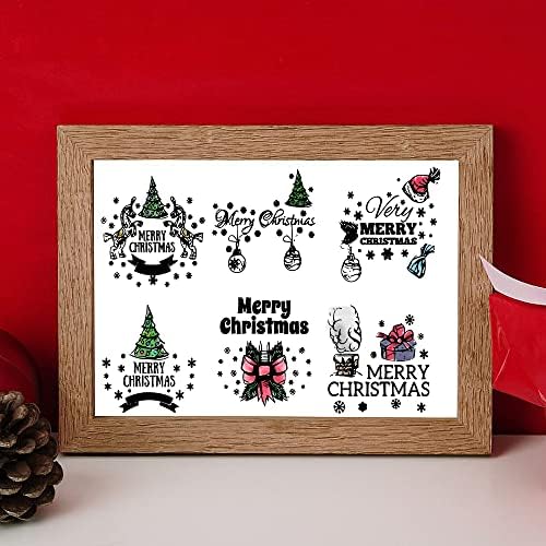 Christmas Greeting Words Clear Stamps for Card Making and Photo Album Decorations, Santa Claus Rubber Stamps Gift Bow Tree Pattern Word Silicone Stamp Seal for Christmas DIY Scrapbooking