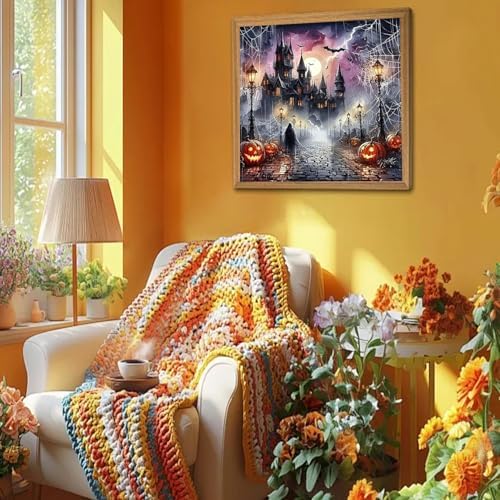 AIBOERL Paint by Numbers Kit for Adults Beginner,Halloween Night, 12X16In