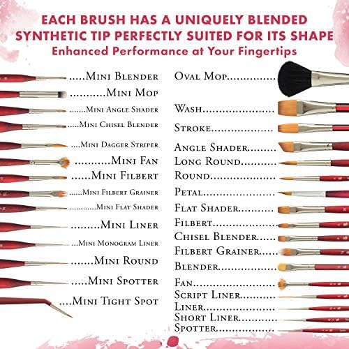 Princeton Velvetouch Artiste, Mixed-Media Brush for Acrylic, Watercolor & Oil, Series 3950 Long Round Luxury Synthetic, Size 2