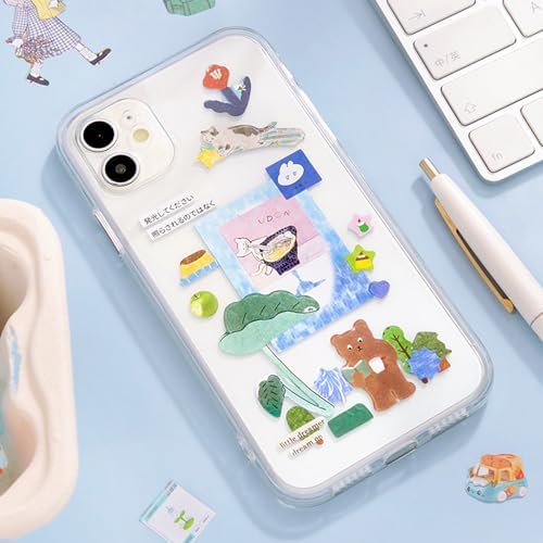 20 Sheets INS Style Cute Cartoon Sticker Book – Kawaii Stickers for Journaling Junk Journal Scrapbooking Planner DIY Crafts Teens