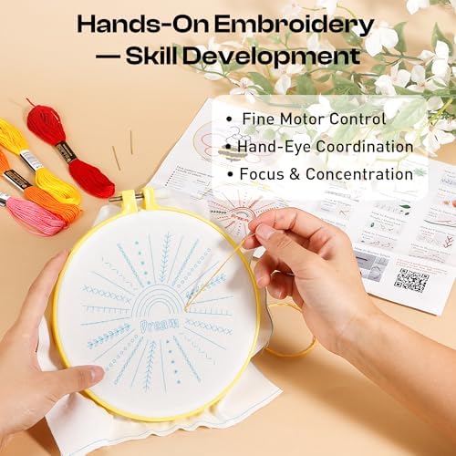 Pllieay 6PCS Embroidery Kit for Beginners, Needlepoint Kits for Beginners