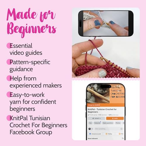 Tunisian Crochet Dishcloth Kit for Beginners - Cherry Red + Elephant Gray