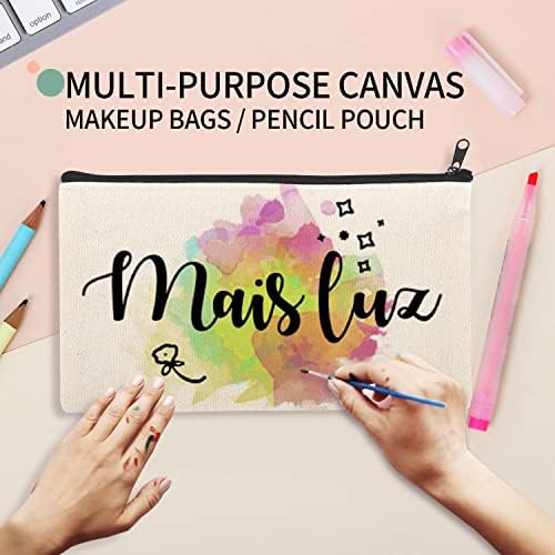 8×4.7 Inch Blank DIY Craft Bag Canvas Pencil Case Blank Makeup Bags- Canvas Pencil Pouch Bulk Canvas Cosmetic Bag Multi-Purpose Travel Toiletry Bag Canvas Zipper Bags