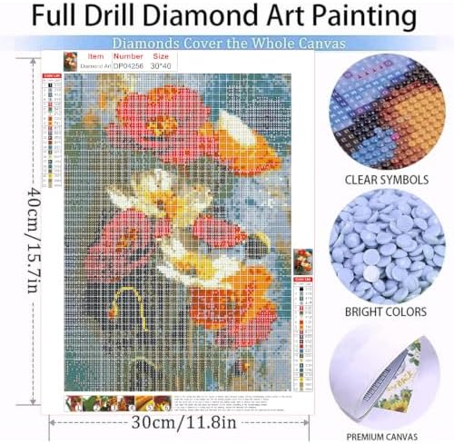 Square Diamond Painting Art Kits, Flowers DIY Square Diamond Art Home Decor