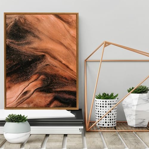 Pixy Canvas Floater Frame 6x8 for 3/4 (0.75) inch Deep Canvas Paintings/Canvas Prints/Wood Canvas Panels/Wall Art/Wall Decor/Home Decor/Artwork (Rustic Gold, 6 x 8 inch, Portrait)
