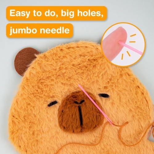 Avenir My First Sewing Kit Ages 6-8, Capybara Stuffed Animal Craft Set