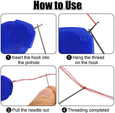 TOOVREN 12PCS Needle Threader for Hand Sewing Plastic Wire Hook Simple Threader for Needles Small Eye Easy Needle Threaders Tool for Sewing Machine Crafting Color Random