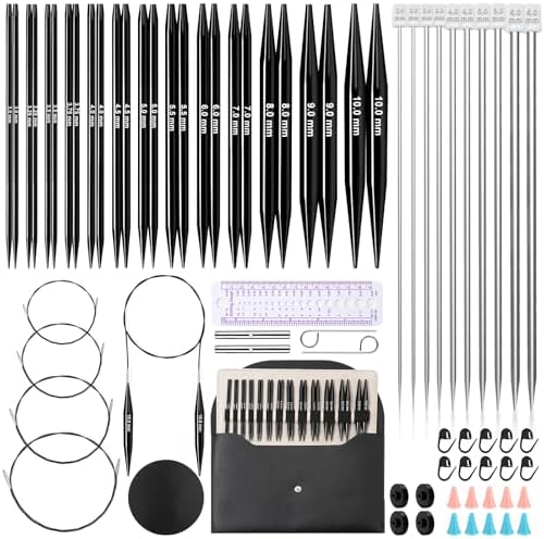 13 Pairs Interchangeable Knitting Needles Set with 4 Flexible Cables
