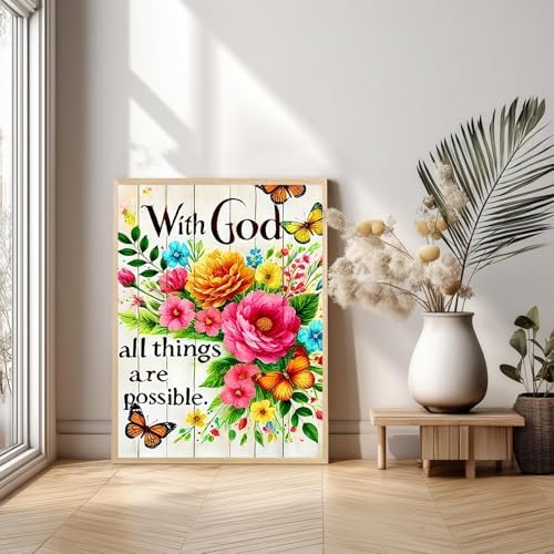 Flower Diamond Art Kits for Adults, 5D Diamond Painting Flowers 12x16 Inch