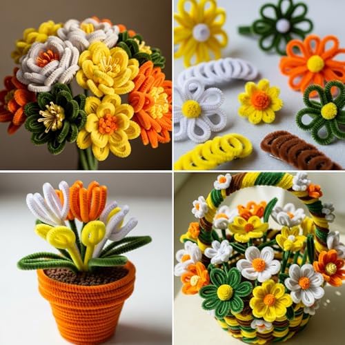 Caydo 200 Pieces Yellow Pipe Cleaners Craft