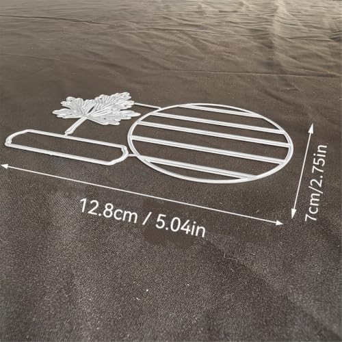 Scrapbooking Die-Cuts, Layer Frame Net Set Metal Cutting Dies for Card Making, Paper Craft Template, Background Embossing Stencils, DIY Album Décor (Round Striped Maple-12.8x7cm)