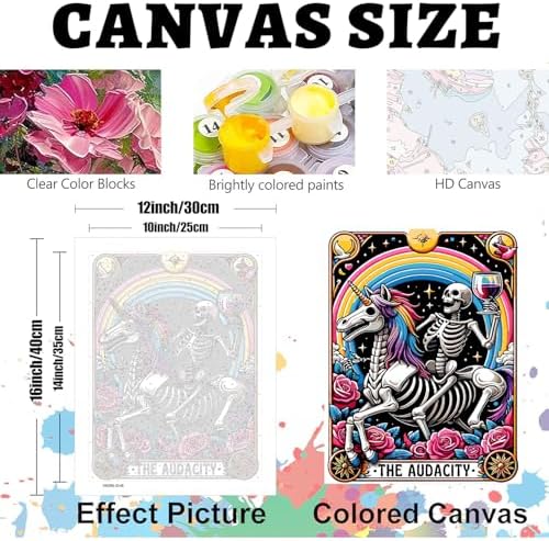 GOUOYANA Paint By Numbers Kit for Adults-Skull THE ADUACITY Funny Canvas | Adult Paint by Number Kits on Canvas for Painting DIY Skull THE ADUACITY Painting by Numbers for Home Wall Art Gift12X16in