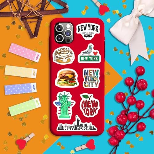 100Pcs New York Stickers for Water Bottle and Laptop - New York Party Supplies & Decorations, Waterproof Vinyl Decals, City and Landmark Stickers, Gifts for Women & Men