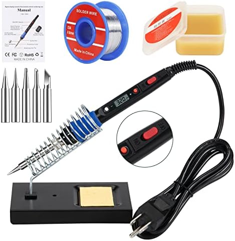 Soldering Iron Kit, 80W 110V LCD Digital Welding Tools, 356-896℉(180-480℃), Portable Adjustable Temperature Solder Irons, for Metal, Jewelry, Electric Repairing, DIY