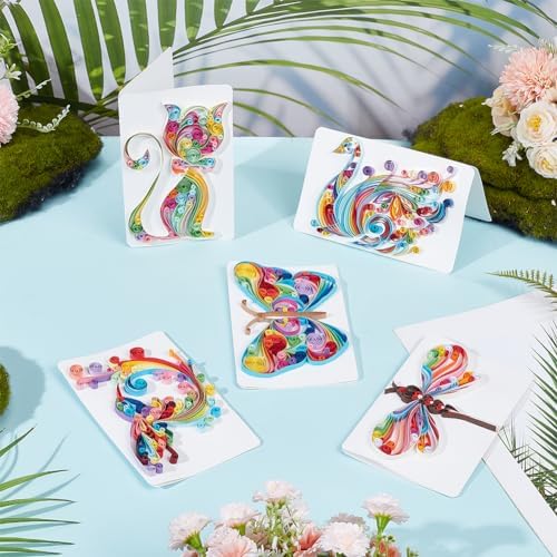 WEBEEDY 20 Sets Paper Quilling Kits for Beginners DIY Lovely Animal Quilling Card Making Kits with 36 Colors Strips, 20 Cards, Paper Quilling Tools and Supplies Home Room Wall Art Decor Creative Gift