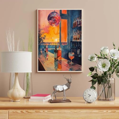 Paint by Numbers Kit for Adults,Vintage Cocktail Adult Paint by Number Kits on Canvas Without Frame,DIY Acrylic Paint Kit Arts and Crafts for Adults,Easy Paint for Canvas Painting for Decor 16x20inch