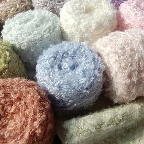 50g Soft Plush Wool Acrylic Fancy Loop Yarn for Doll Hair Making,A3