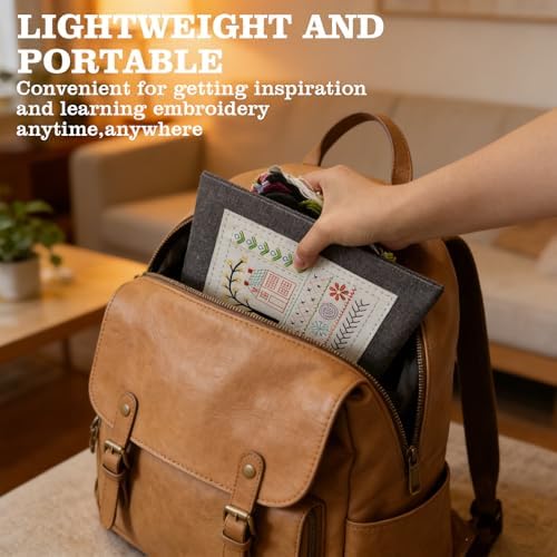 JINSILU Beginner Embroidery Stitch Book Kit, 86-Piece Sewing Tool Set with 24 Colors Floss