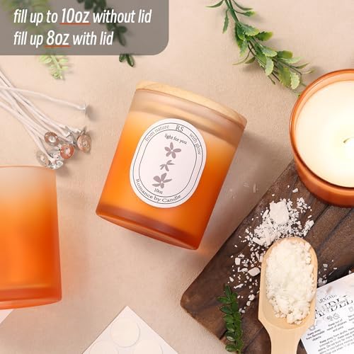 REISEN 12 Pcs 10oz Gradient Orange Candle Jars for Candle Making Kit