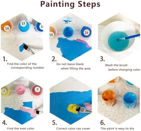 MIRCVSH DIY Bookstore Paint by Numbers Kit for Adults,Riverside Scenery Painting by Number Kits for Adult Beginners,Watercolor Oil Painting Kit for Home Decor Gifts 16x20 Inch.