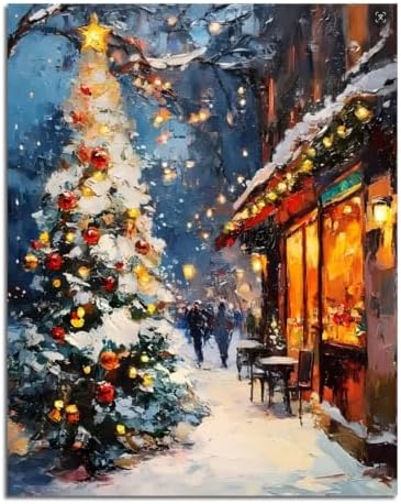 ICYANART Christmas Paint by Numbers Kit for Adults Beginner 16x20Inch
