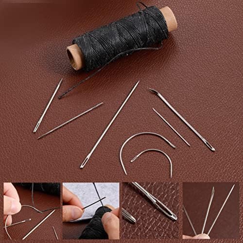 55 Yards Waxed Thread with 7 Leather Needles for Hand Sewing