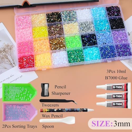 Bedazzling Kit 40000Pcs 28 Colors Jelly Resin Rhinestones