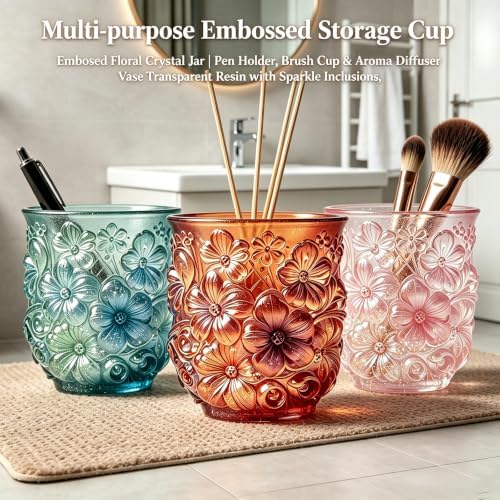 3D Floral Relief Silicone Mold for Epoxy Resin Casting Containers