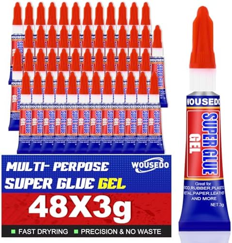 48 x 3g Super Glue Gel, Quick Dry, Thick Formula, All-Purpose Instant Bond
