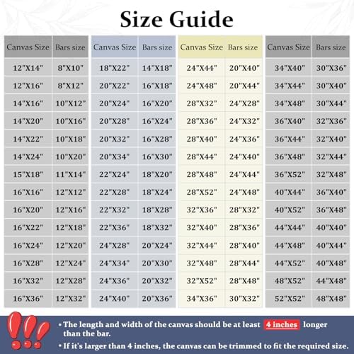 DIY Solid Wood Canvas Frame Kit with Stretch Bar - Customized Wooden Art Frames for Paintings - Easy-to-Build Canvas Stretching System - Wall Art & Oil Painting Accessories (18" x 24")