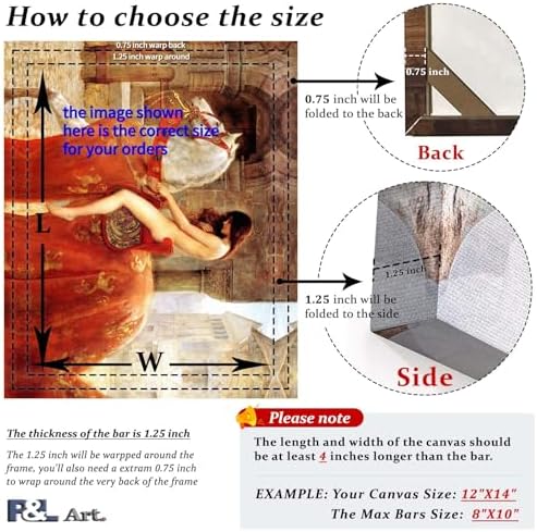 DIY Solid Wood Canvas Frame Kit with Stretch Bar - Customized Wooden Art Frames for Paintings - Easy-to-Build Canvas Stretching System - Wall Art & Oil Painting Accessories (16" x 24")