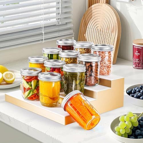 Miuyhji 16 oz Wide Mouth Glass Mason Jars with Lids, 12 Pack for Canning