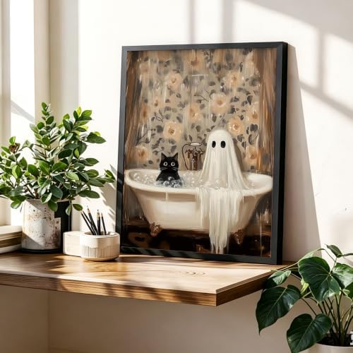 Halloween Paint by Numbers Kit for Adults, Paint by Numbers Adults 16x20 in | Ghost Paint by Numbers for Adults, Halloween Adult Paint by Number Kits Wall Decor Gifts DIY Acrylic Oil Painting