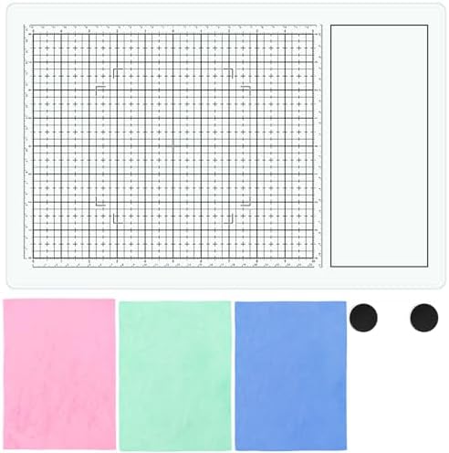 Glass Craft Mat for Crafting Measuring Painting Work Magnetic Cutting Media Mat for Crafts Tempered Glass Crafting Surface for Cutting Stamping Mixed Media Heat Embossing and Hot Glue Projects, White