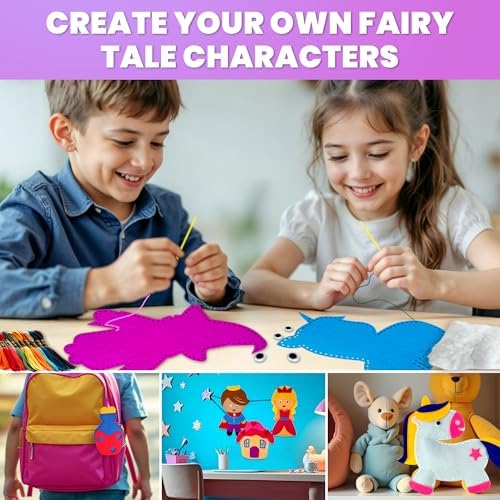 Sewing Kit for Kids Ages 8-12 - 12 Beginner DIY Kids Sewing Crafts Ages 4-8