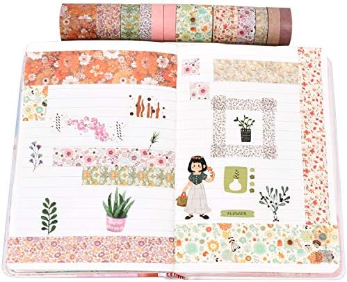 12 Rolls Fall Washi Tape Set, Autumn Leaf Floral Washi Tape
