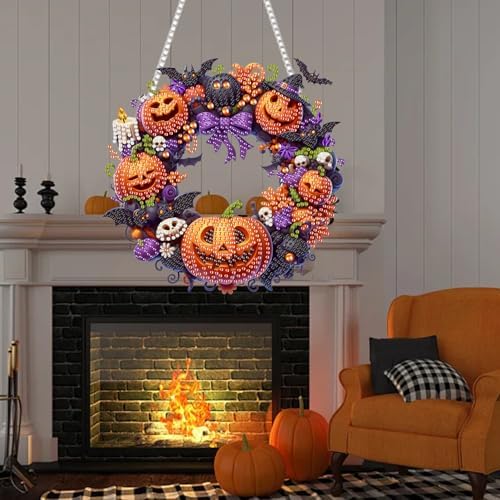 RYMILIE Hanging Halloween Diamond Art Kits for Adults Pumpkins