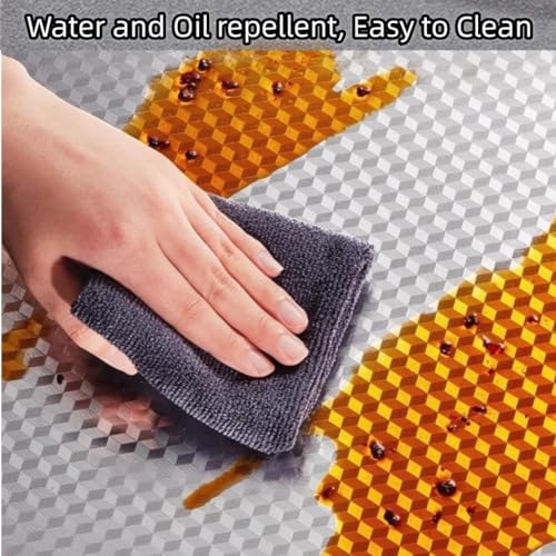 Soqool Kitchen Oil Water Proof Wallpaper, Peel and Stick Aluminum Foil Backsplash Protector, Self Adhesive Waterproof Contact Paper for Cabinet, Drawer, Shelf Liner, Countertop Cover,15.7x196.8 Inch