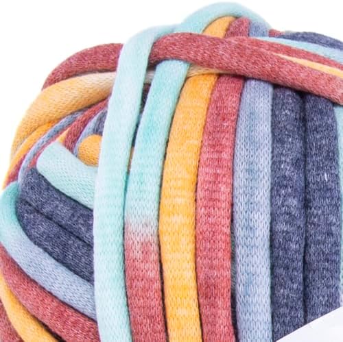 YarnArt Cord Rainbow Yarn - Cotton Polyester Crocheting and Knitting Yarn - Home Decoration Yarn for Baskets, Doormats, Rugs, Supla, Cushions, Blankets, Bags,Super Bulky #6, (1 Skein) (925)