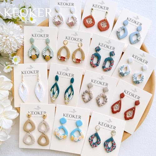 Keoker Polymer Clay Cutters Set 20 Boho Shape Clay Cutters for Polymer Clay Jewelry Making