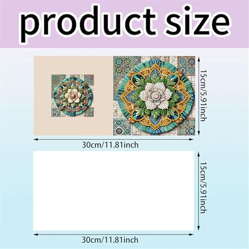 Diamond Art Cards with Envelopes–6PCS DIY Diamond Painting Greeting Cards Kit | Card Making Kit with Bling for Adults & Beginners | Birthday,Holiday & Thank You Cards (Mandala)
